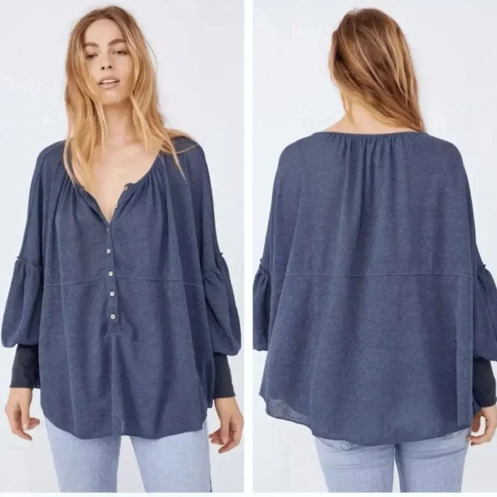 (sold)Free People Marla Henley lagenlook boho hippie coastal blouse vacation